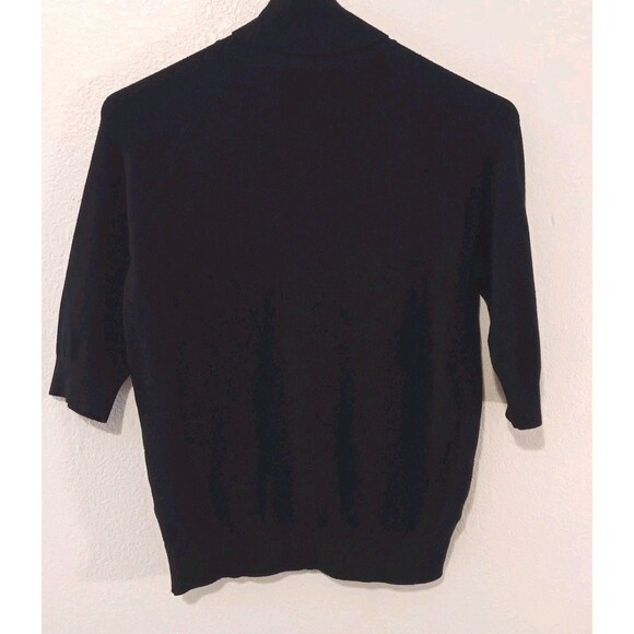 Zara Basic Turtleneck 3/4 Sleeve Sweater Black Size Large Viscose Blend - Picture 7 of 12